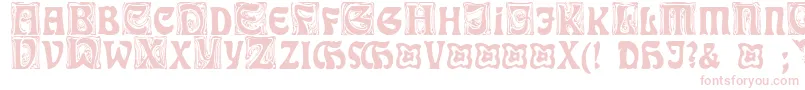 RudelsbergInitialen-Schriftart – Rosa Schriften auf weißem Hintergrund