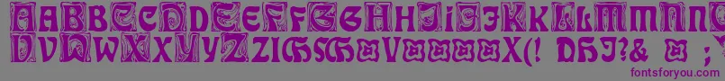 RudelsbergInitialen Font – Purple Fonts on Gray Background