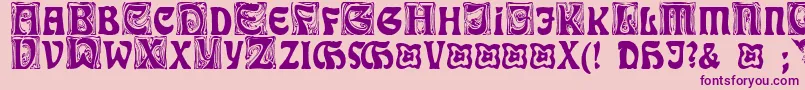 RudelsbergInitialen-Schriftart – Violette Schriften auf rosa Hintergrund