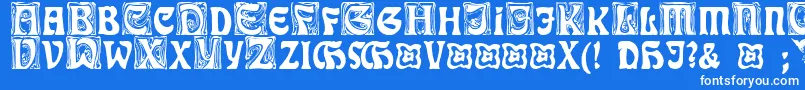 RudelsbergInitialen Font – White Fonts on Blue Background