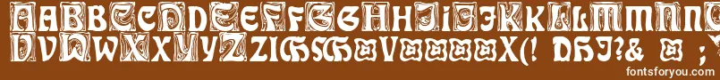 RudelsbergInitialen Font – White Fonts on Brown Background