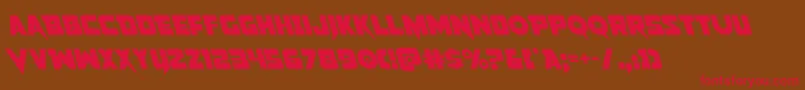 Pistoleerleft2-Schriftart – Rote Schriften auf braunem Hintergrund