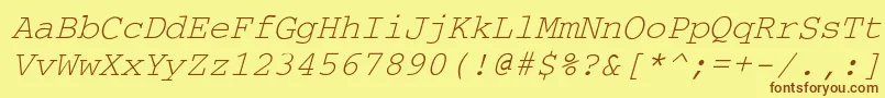 Courdli-fontti – ruskeat fontit keltaisella taustalla