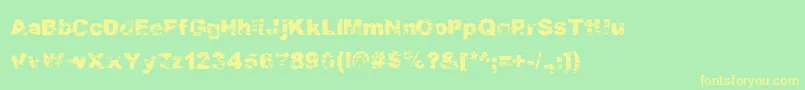 Pdrpt Font – Yellow Fonts on Green Background