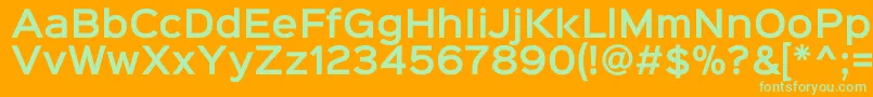 Sinkinsans600semibold-Schriftart – Grüne Schriften auf orangefarbenem Hintergrund
