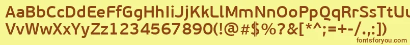 PfbeausansproSemibold Font – Brown Fonts on Yellow Background