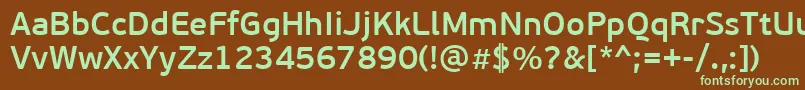 Шрифт PfbeausansproSemibold – зелёные шрифты на коричневом фоне