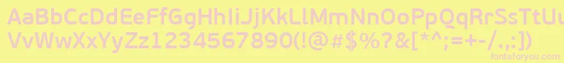 PfbeausansproSemibold Font – Pink Fonts on Yellow Background