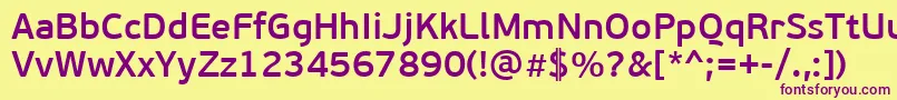 PfbeausansproSemibold Font – Purple Fonts on Yellow Background