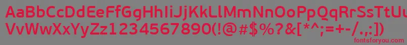 PfbeausansproSemibold Font – Red Fonts on Gray Background