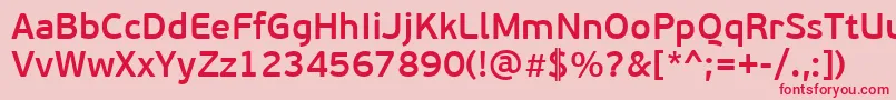 PfbeausansproSemibold Font – Red Fonts on Pink Background