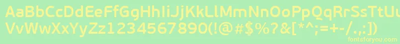 PfbeausansproSemibold Font – Yellow Fonts on Green Background