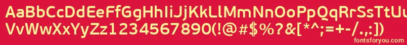 PfbeausansproSemibold Font – Yellow Fonts on Red Background