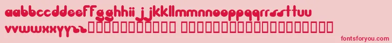 Fingerbobs Font – Red Fonts on Pink Background