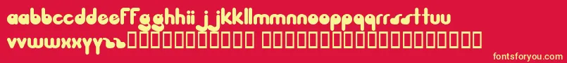 Fingerbobs Font – Yellow Fonts on Red Background
