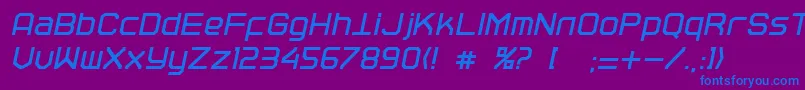 フォントTraceri – 紫色の背景に青い文字