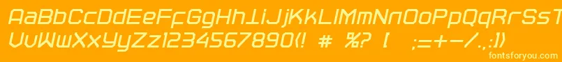 フォントTraceri – オレンジの背景に黄色の文字