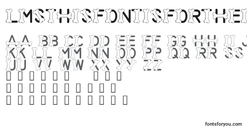 A fonte LmsThisFontIsForTheDogs – alfabeto, números, caracteres especiais