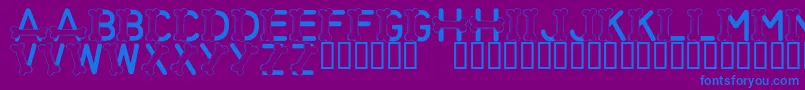 LmsThisFontIsForTheDogs Font – Blue Fonts on Purple Background