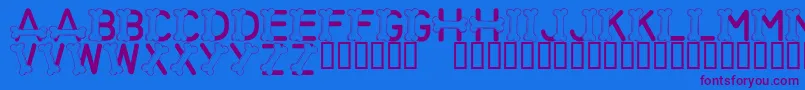 LmsThisFontIsForTheDogs Font – Purple Fonts on Blue Background