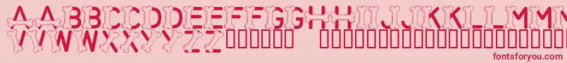 Fonte LmsThisFontIsForTheDogs – fontes vermelhas em um fundo rosa