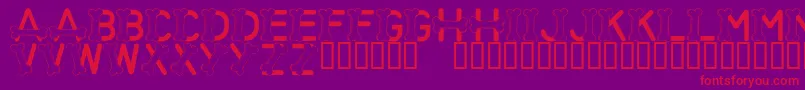 LmsThisFontIsForTheDogs Font – Red Fonts on Purple Background