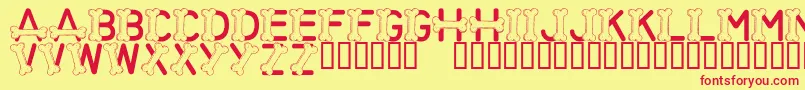 LmsThisFontIsForTheDogs Font – Red Fonts on Yellow Background