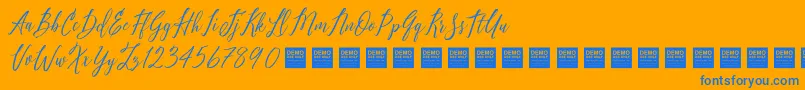 PureSeductionDemo Font – Blue Fonts on Orange Background