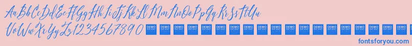 PureSeductionDemo Font – Blue Fonts on Pink Background