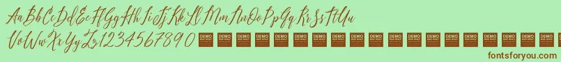 PureSeductionDemo Font – Brown Fonts on Green Background