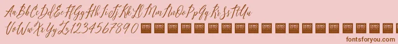 PureSeductionDemo Font – Brown Fonts on Pink Background