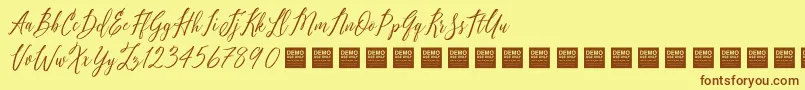 PureSeductionDemo Font – Brown Fonts on Yellow Background