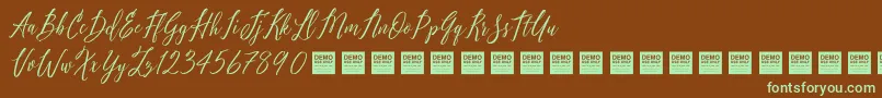 Шрифт PureSeductionDemo – зелёные шрифты на коричневом фоне