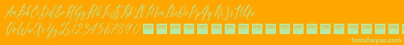 PureSeductionDemo-Schriftart – Grüne Schriften auf orangefarbenem Hintergrund