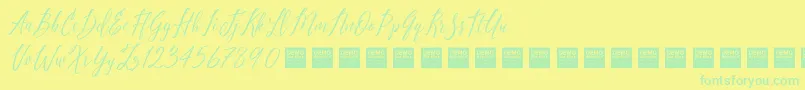 PureSeductionDemo Font – Green Fonts on Yellow Background