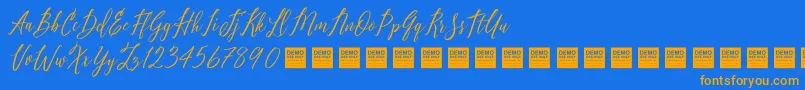 Police PureSeductionDemo – polices orange sur fond bleu