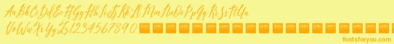 PureSeductionDemo Font – Orange Fonts on Yellow Background
