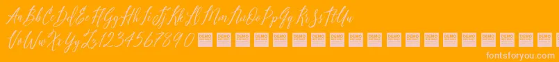 PureSeductionDemo Font – Pink Fonts on Orange Background