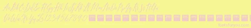 Шрифт PureSeductionDemo – розовые шрифты на жёлтом фоне