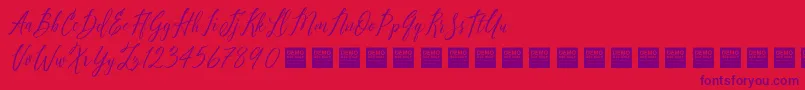 Шрифт PureSeductionDemo – фиолетовые шрифты на красном фоне