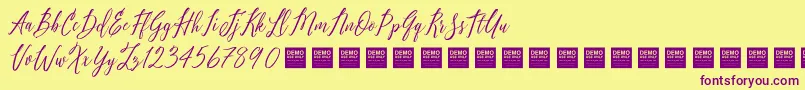 PureSeductionDemo Font – Purple Fonts on Yellow Background