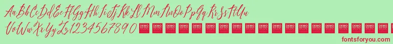フォントPureSeductionDemo – 赤い文字の緑の背景