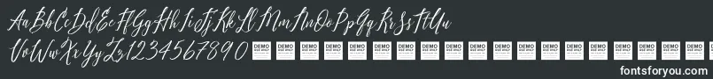 Шрифт PureSeductionDemo – белые шрифты на чёрном фоне