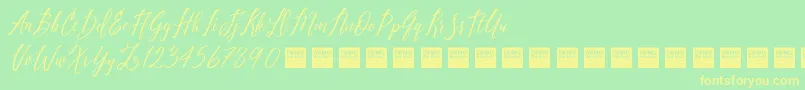 PureSeductionDemo Font – Yellow Fonts on Green Background