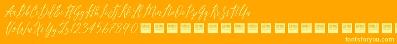 PureSeductionDemo Font – Yellow Fonts on Orange Background