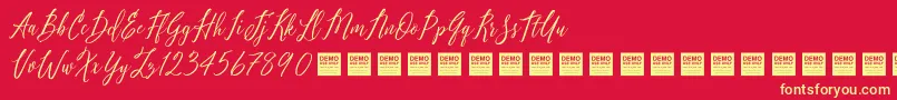 PureSeductionDemo Font – Yellow Fonts on Red Background