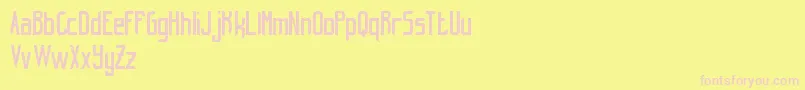 HintRetrС…FreeVersion Font – Pink Fonts on Yellow Background