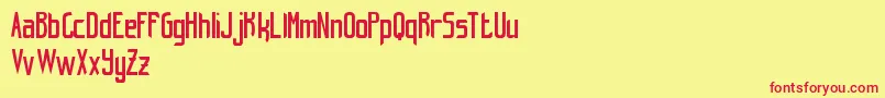 HintRetrС…FreeVersion Font – Red Fonts on Yellow Background