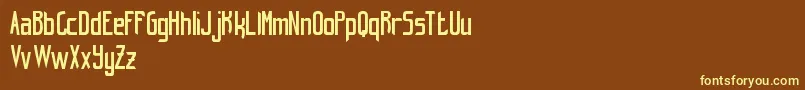 HintRetrС…FreeVersion-fontti – keltaiset fontit ruskealla taustalla