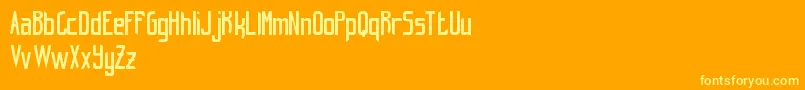 HintRetrС…FreeVersion Font – Yellow Fonts on Orange Background